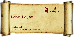 Mohr Lajos névjegykártya